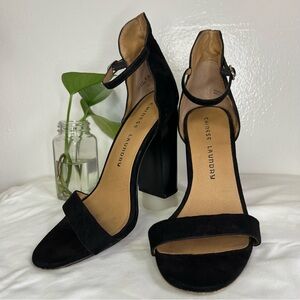 Chinese Laundry Black Strappy High Block Heel 6.5